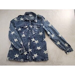 Macaron Ladies Denim Jacket With Stars Size Small